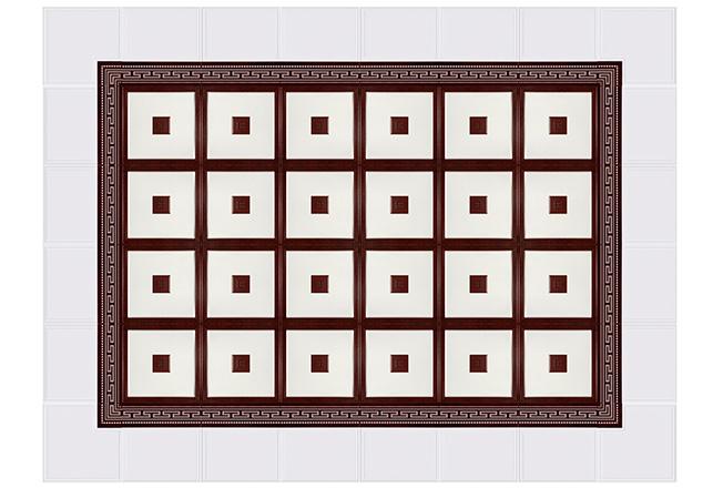梅开五福、御尚茗品系列搭配图 450×450mm-全屋整装客厅吊顶抗菌吊顶效果图
